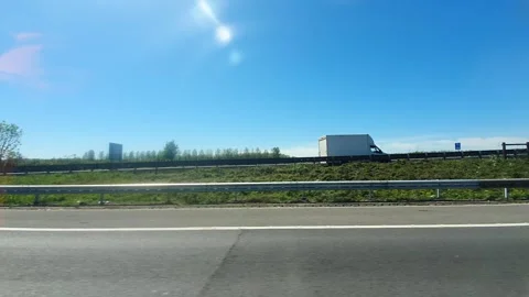 Luton England to Cardiff Wales Car Travel on Highways Sunny Day Stock Footage 336597853