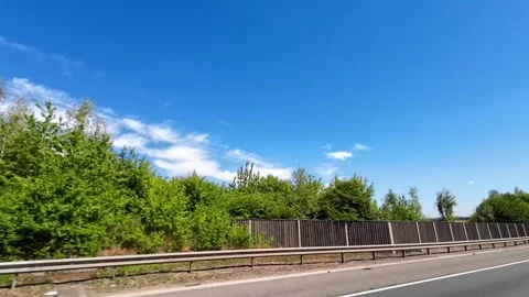 Luton to Oxford Window View of Motorways and Traffic Car Travel Stock Footage 314978014