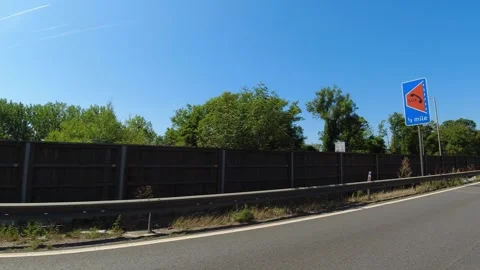 Luton to Reading London Window View of Motorways and Traffic Car Travel Stock Footage 314988019