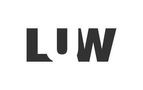 LUW logo design. Initial letter L U W bold font style for tech startups, co.. Stock Illustration