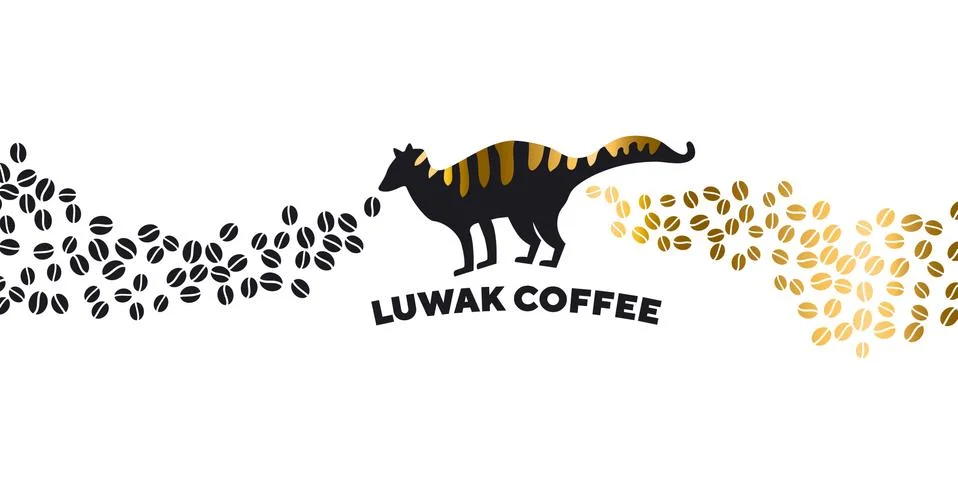 Luwak coffee vector banner template Illustrazione stock