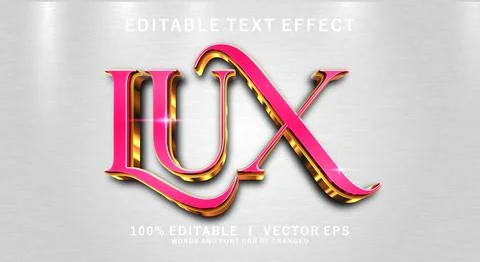 Lux 3d vector text effect with modern style design Illustration