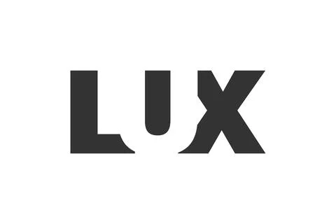 LUX logo design. Initial letter L U X bold font style for tech startups, co.. Stock Illustration