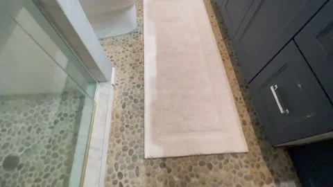 LUX Modern Home Master Bath Stone Floor Stock Footage 262536587