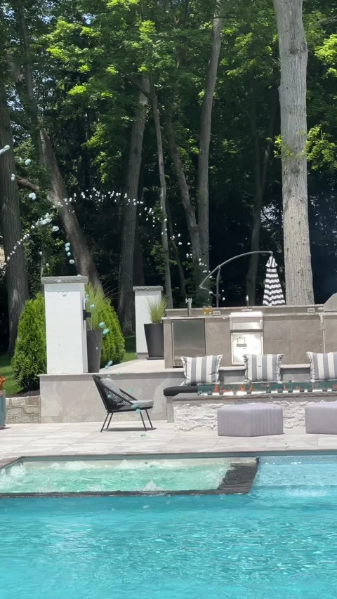 LUX Pool Fire Pit Multiple Angles 2 動画素材 274682397