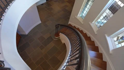 LUX Staircase Dark Tile and White Room Stock-Footage 288932212