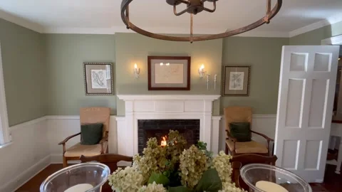 LUX Well Lit Large window Kitchen Country Style Home 4 Stock Footage 263264859