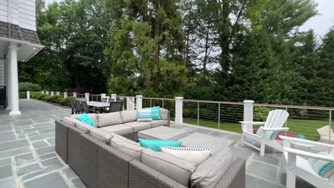 LUX White Grey Pool Deck Grill 스톡 동영상 273742342