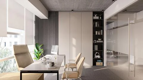 Luxe Office Decor Creating a Sophisticated Work Environment Stock-Illustration