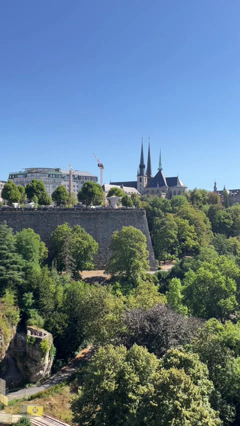 Luxembourg, 13 August 2026 selective focus on stone arches of Pont Adolphe .. Stock Footage 345021505