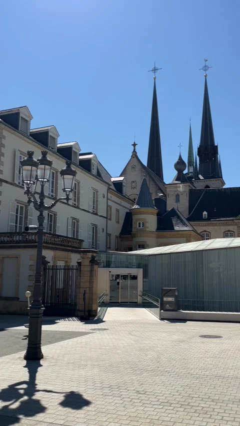 Luxembourg, 13 August 2026 selective focus view of historic guillaume ii sq.. Stock Footage 345022123