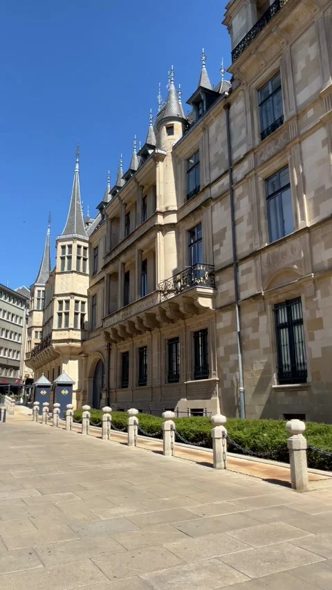 Luxembourg, 13 August 2026 selective focus on Grand Ducal Palace in Luxembo.. Stock Footage 345022160