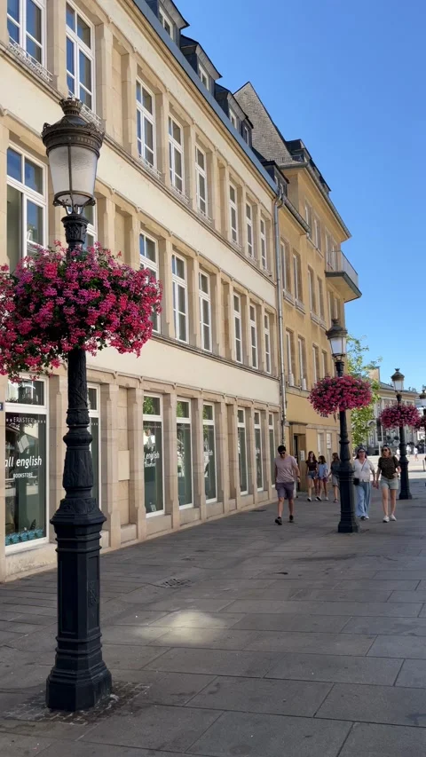 Luxembourg, 13 August 2026 selective focus on Place Guillaume II in Luxembo.. Stock Footage 345022213