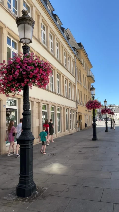 Luxembourg, 13 August 2026 selective focus on historic Place Guillaume II i.. Stock Footage 345022233