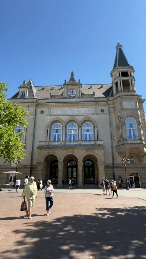 Luxembourg, 13 August 2026 selective focus view of place guillaume ii in lu.. Stock Footage 345022300