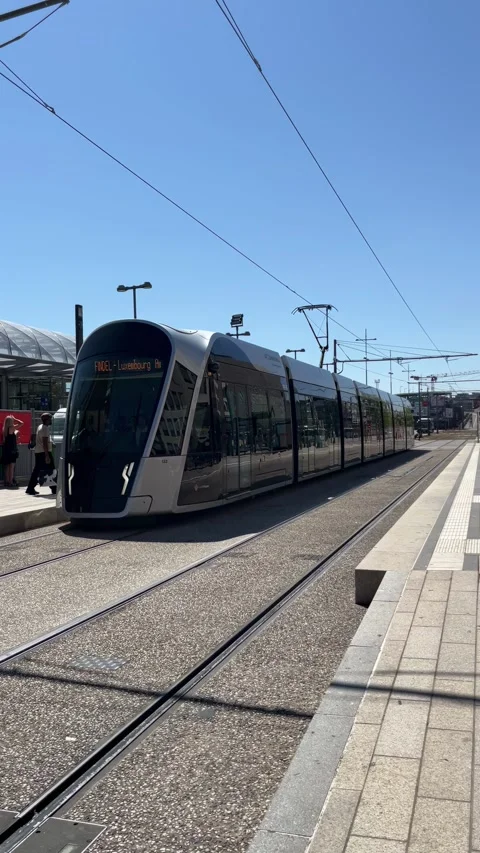 Luxembourg, 13 August 2026 selective focus on urban transportation and stre.. Stock Footage 345022399