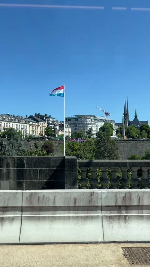 Luxembourg, 13 August 2026 selective focus on city view and tourists in lux.. Stock Footage 345022422
