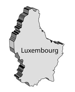 Luxembourg 3D Map Stock Illustration