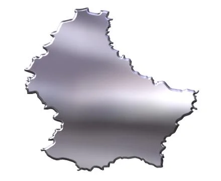 Luxembourg 3D Silver Map Stock Illustration