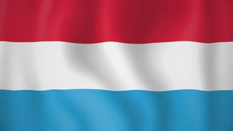 Luxembourg animated flag. Seamless loop. 4K Video stock 145445194