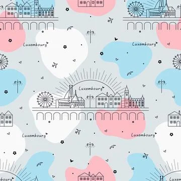 Luxembourg color seamless pattern Stock Illustration
