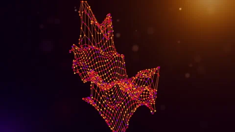 Luxembourg Connected Intelligence Network Map Reveal Animation Stock Footage 337303884