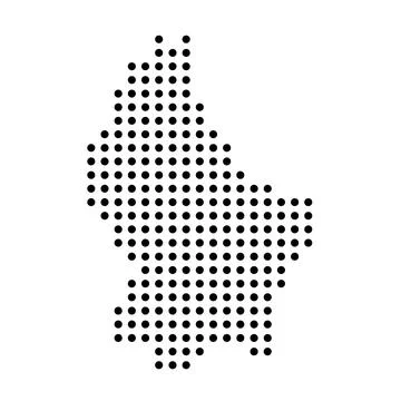 Luxembourg dotted vector map Illustrazione stock