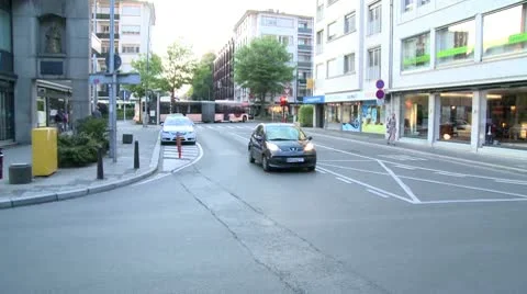 Luxembourg, empty street Stock Footage 10710136