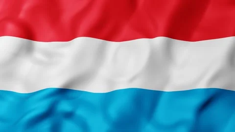 Luxembourg flag 3d animation motion loop with Red, white, and blue stripes .. Stock Footage 340305548