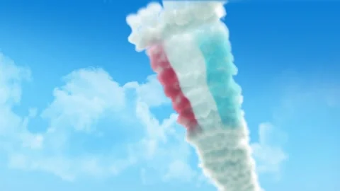 Luxembourg Flag 3D Render Animation Created with Colored Smoke Trails by Air Stock Footage 332308652