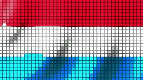 Luxembourg flag background made of cubes. Seamless Animation 3D Видео 203304274