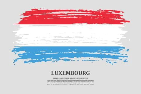Luxembourg flag with brush stroke effect and information text poster, vector Illustrazione stock