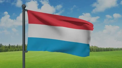Luxembourg Flag Stock Footage 153254546