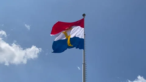 Luxembourg flag with H Stock Footage 246569321