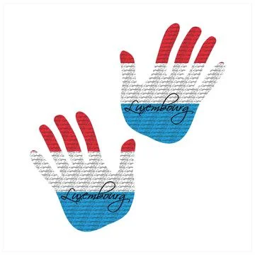 Luxembourg flag hand 库存插图