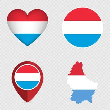 Luxembourg Flag Icons Pack. Vector illustration. Stock Illustration
