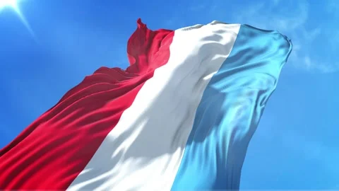 Luxembourg Flag Low Angle View Stock Footage 295697409