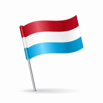 Luxembourg flag map pointer layout. Vector illustration. Illustrazione stock