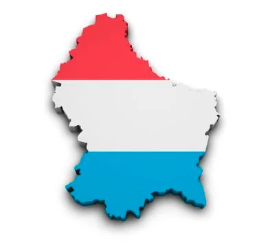 Luxembourg flag map shape Stock Illustration