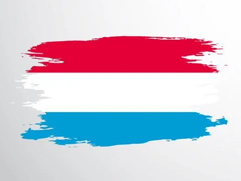 Luxembourg flag painted with a brush. Stock Illustration