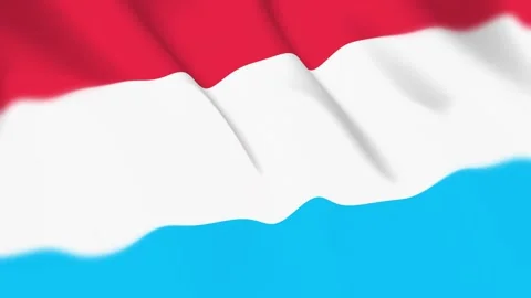 Luxembourg Flag Seamless Loop 4k 60fps on Sky Background Stock Footage 340347772