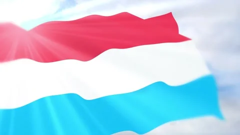 Luxembourg Flag Seamless Loop 4k 60fps on Sky Background Stock Footage 340617302