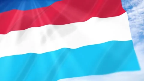 Luxembourg Flag Seamless Loop 4k 60fps on Sky Background Stock Footage 341675076