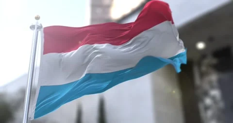 Luxembourg-flag-waving-seamless-loop-4k-60fps Stock Footage 331202216