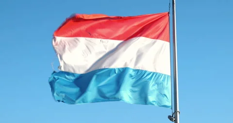 Luxembourg flag waving in the wind Stock Footage 252890826