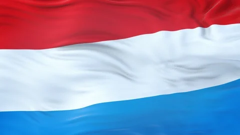 Luxembourg flag waving in the wind with highly detailed fabric texture 動画素材 120655421
