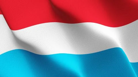 Luxembourg flag waving on wind. Stock Illustration