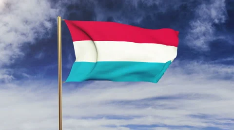Luxembourg flag waving in the wind. Looping sun rises style.  Animation loop 스톡 동영상 47975575
