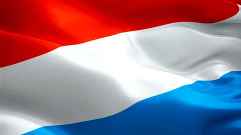 Luxembourg flag waving in wind video footage Full HD. Realistic Luxembourg Flag Stock Footage 106352017