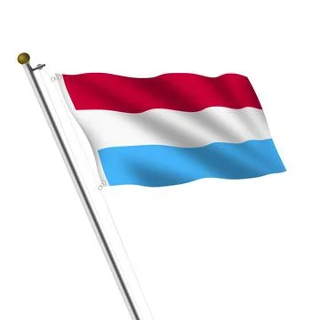 Luxembourg flagpole with clipping path Stock Illustration